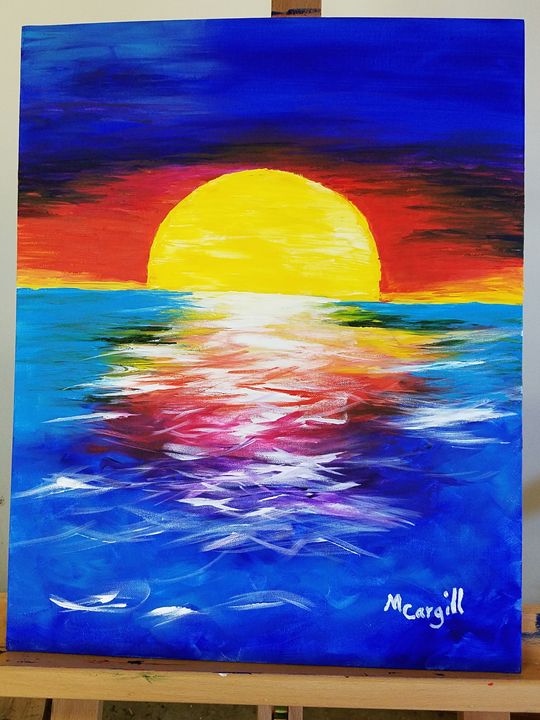 540x720 Ocean Sunset - Ocean Sunset Painting