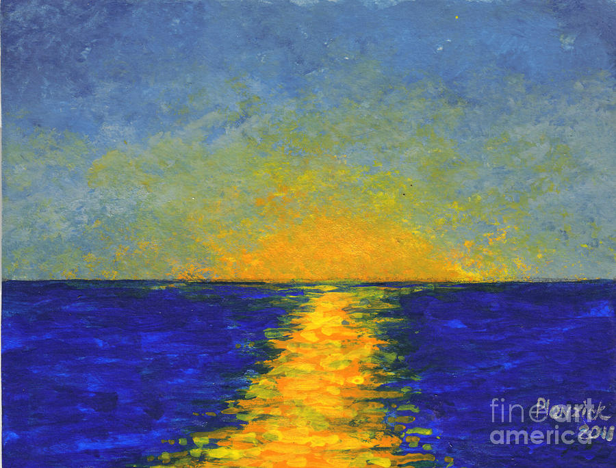 900x684 Ocean Sunset Painting By Susan Plenzick - Ocean Sunset Painting