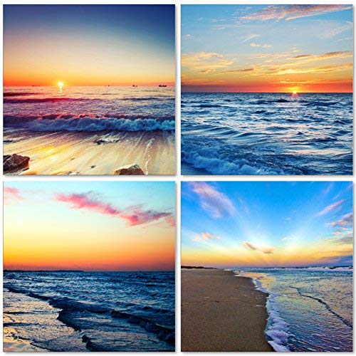 500x500 Canvas Painting Ocean Sunset - Ocean Sunset Painting