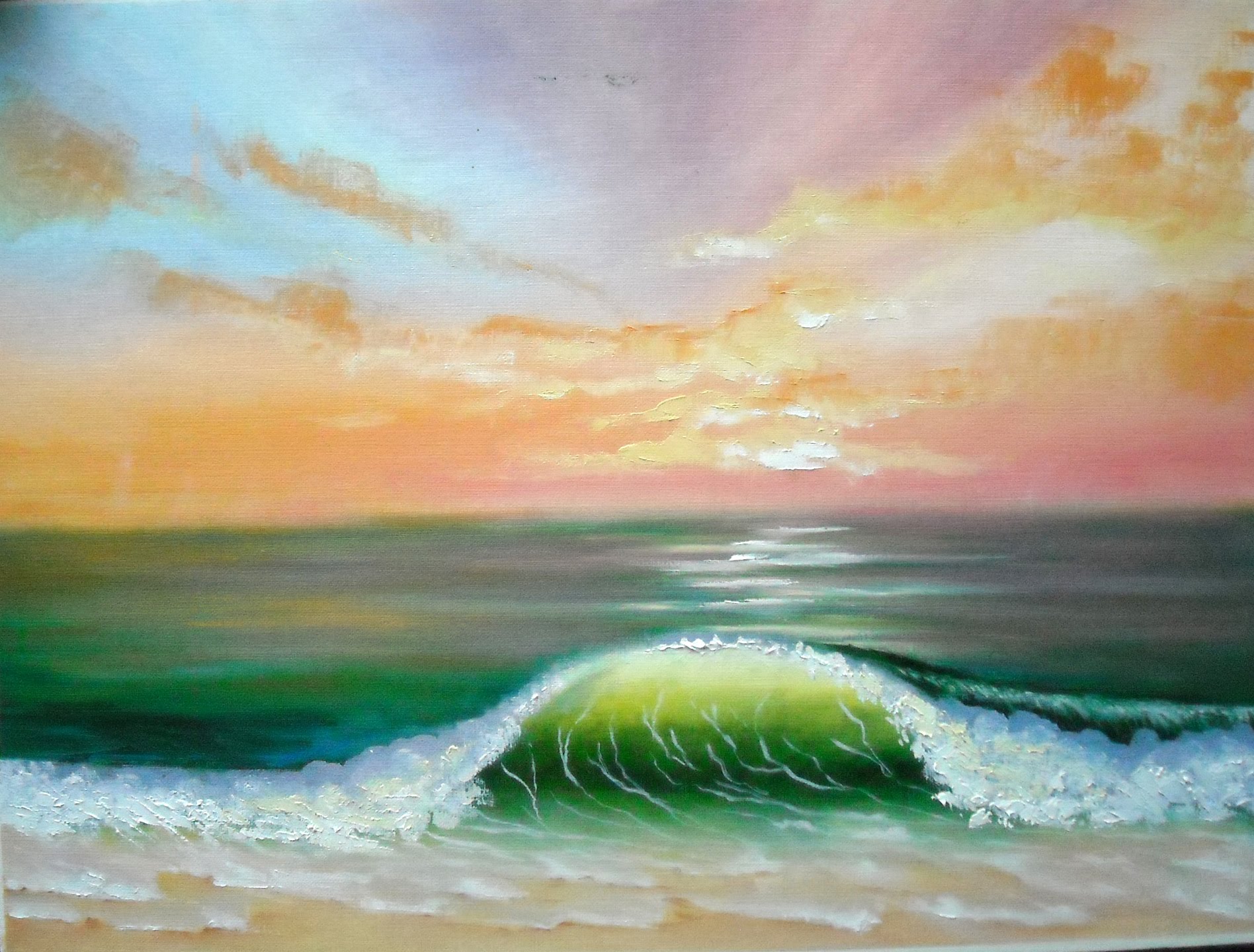 1896x1440 Oil Painting With Lana Kanyo Sea View Part1 - Ocean View Painting