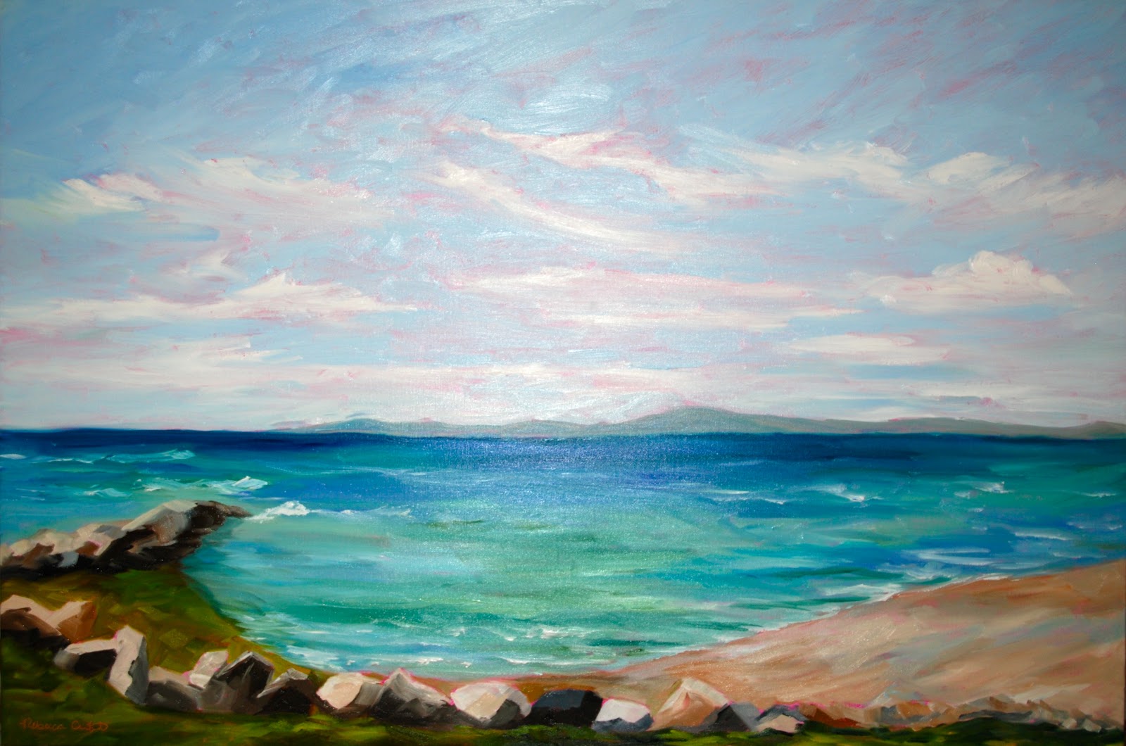 1600x1060 Rebecca Croft's Painting Blog Commission - Ocean View Painting