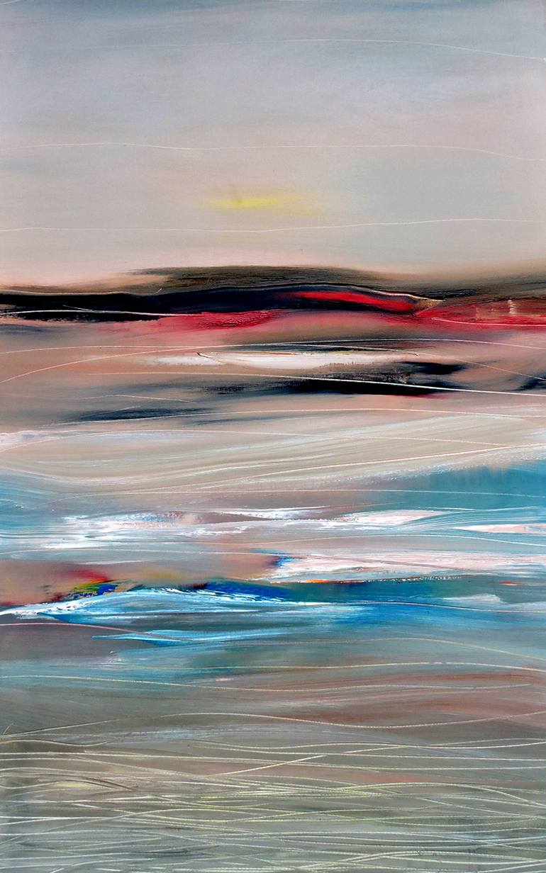 770x1232 Saatchi Art Moody Ocean View Painting By Veta Barker - Ocean View Painting