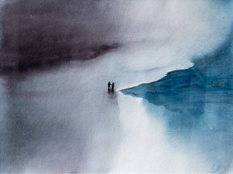 770x575 Saatchi Art Ocean Silence, Original Watercolour Painting, 15.7 - Ocean Watercolor Painting