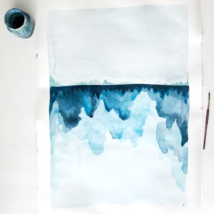700x700 Grace Abstract Ocean Watercolor - Ocean Watercolor Painting
