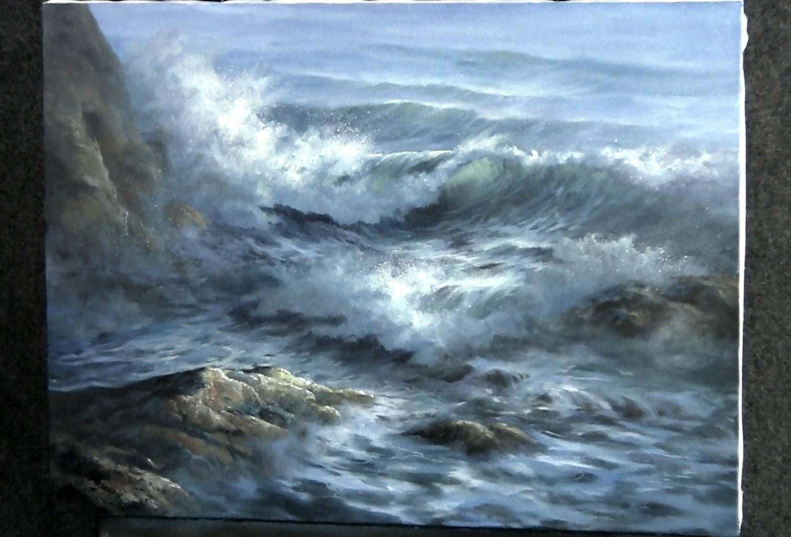 1590x1080 Paint With Kevin Hill - Ocean Waves Painting