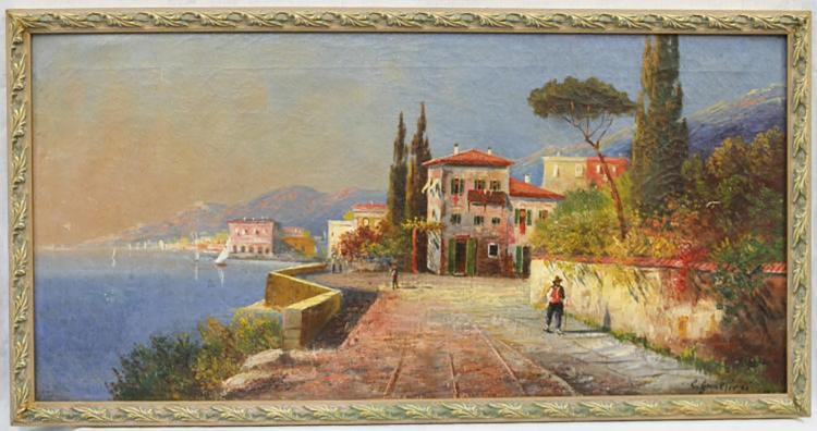 750x396 Oceanside Oil Painting By Luis Gualtieri - Oceanside Painting