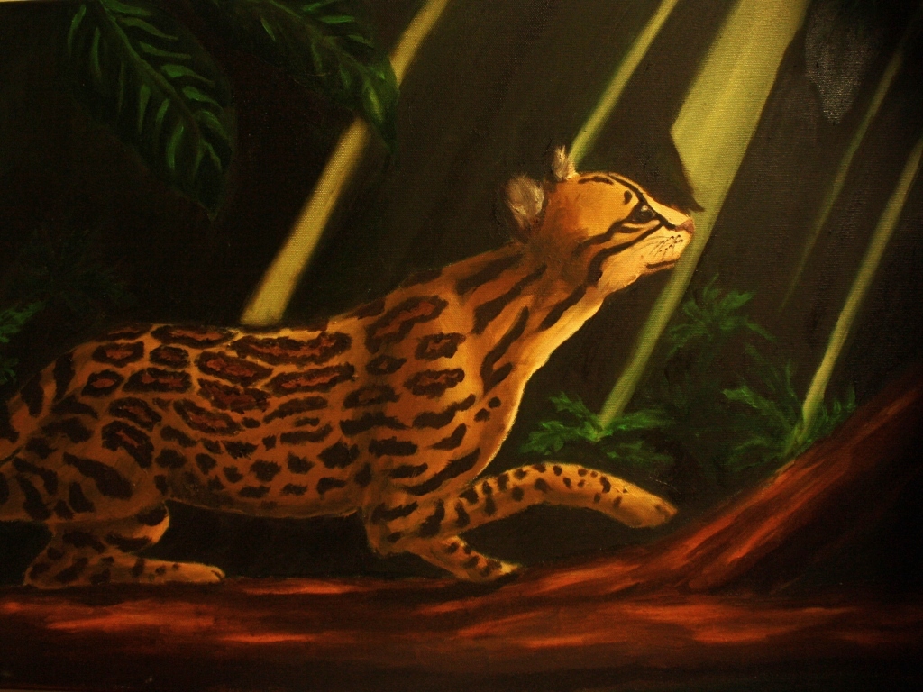 1024x768 Ocelot Painting By 7r6 - Ocelot Painting