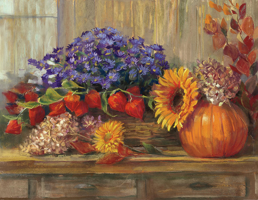 900x699 October Still Life Painting By Carol Rowan - October Painting