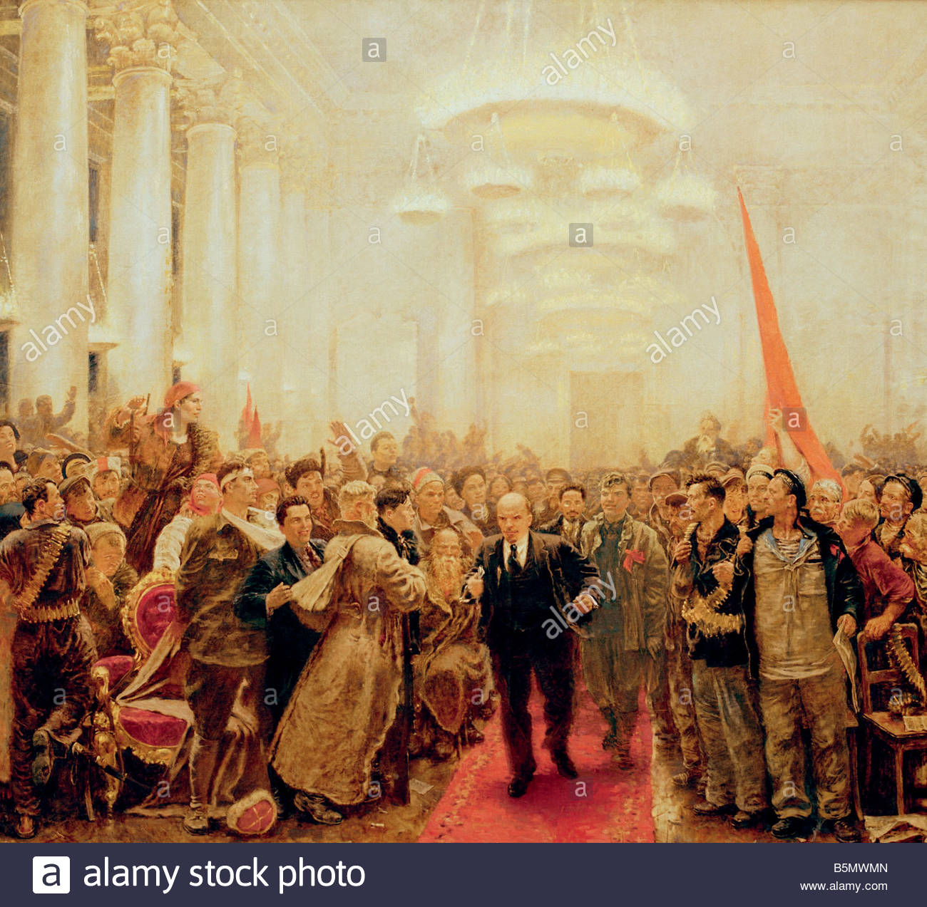 1300x1273 9rd 1917 11 8 A3 1 Lenin - October Revolution Painting