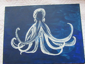 300x225 Octopus Steampunk Original Hand Painted Acrylic Painting On Canvas - Octopus Acrylic Painting