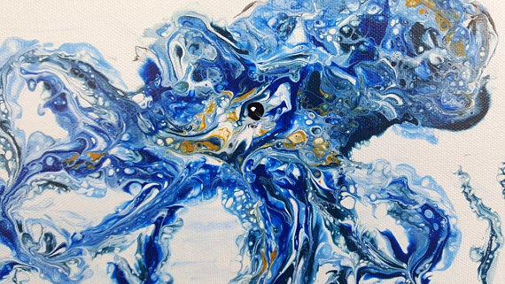 570x321 Original Painting Octopus Painting Acrylic Painting - Octopus Acrylic Painting