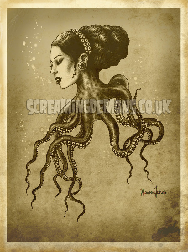 600x802 Octopus Girl By Marcusjones - Octopus And Woman Painting