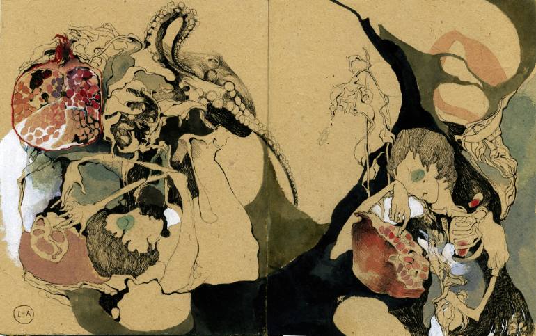 770x483 Saatchi Art Dream With Octopus Painting By Lilya Kouhan - Octopus And Woman Painting