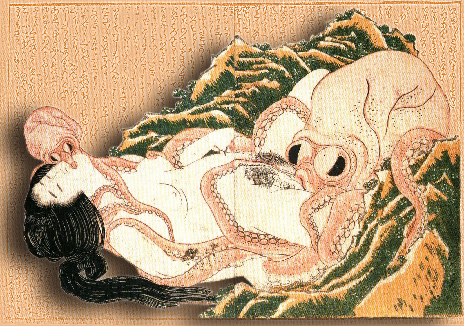 1600x1125 Japanamerica The Dream Of The Fisherman's Wife Husband - Octopus And Woman Painting
