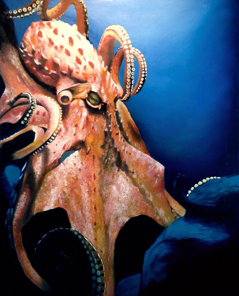 804x995 Octopus Oil Painting By Thelowsaint - Octopus Oil Painting