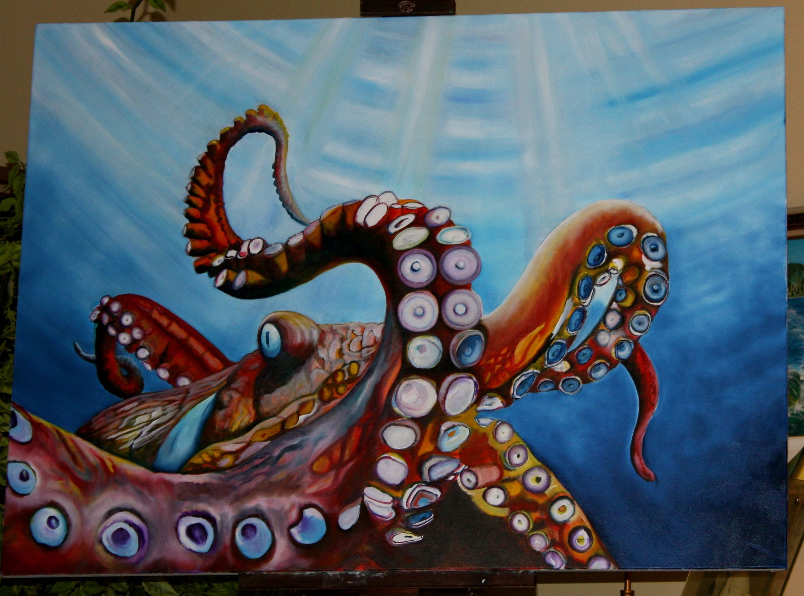 2585x1915 Octopus Painting On Canvas Awesome Octopus Painting Octo Octopodes - Octopus Oil Painting