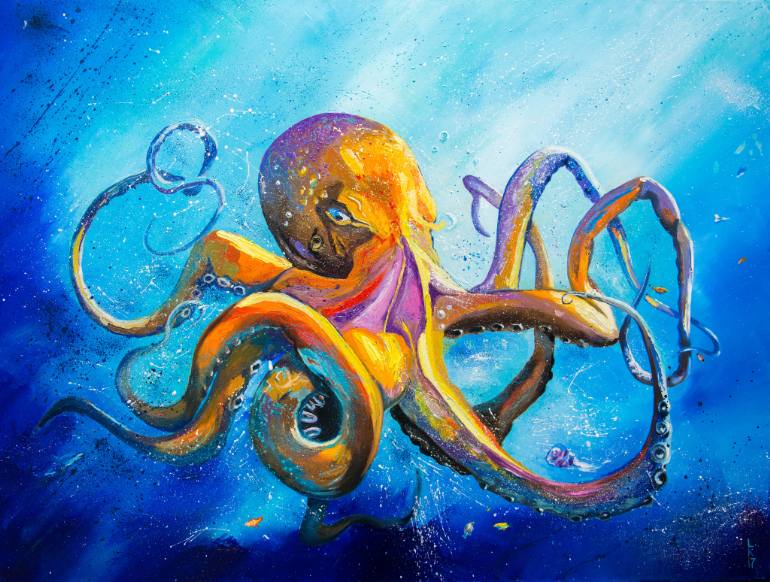 770x582 Saatchi Art Octopus Painting By Lyubov Kuptsova - Octopus Oil Painting