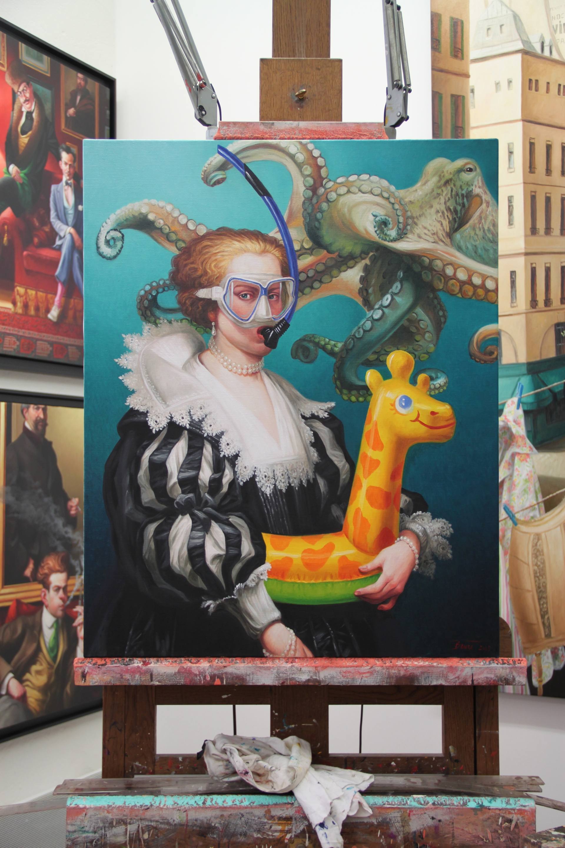 1920x2881 Saatchi Art Octopus Painting By Thierry Bruet - Octopus Oil Painting