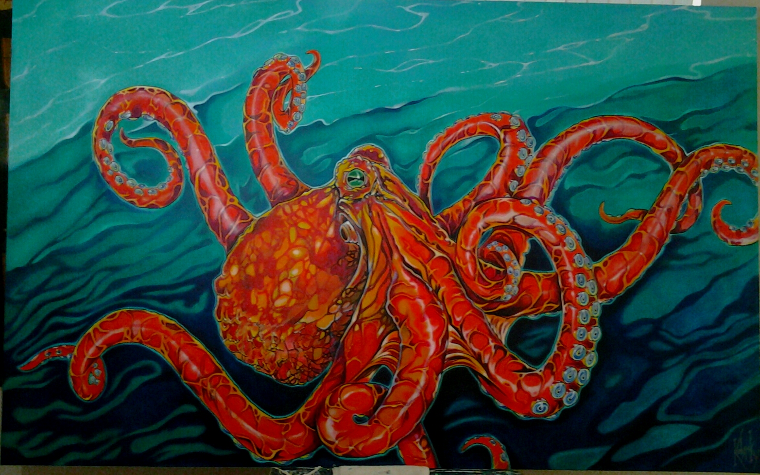 1564x977 Sold Don Kobasky - Octopus Oil Painting