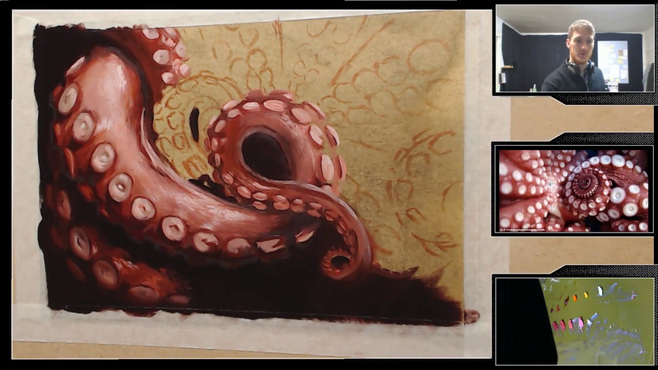 1280x720 February 11, 2017 - Octopus Oil Painting