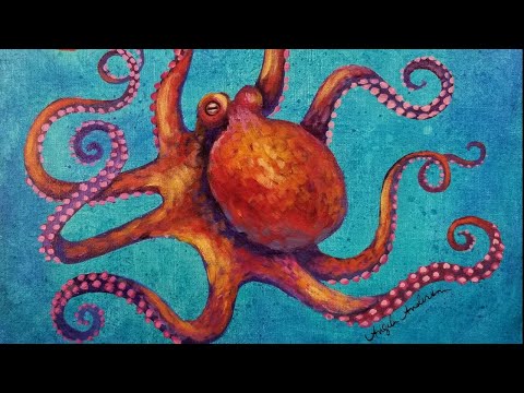 480x360 Octopus Acrylic Painting Live Instruction - Octopus Painting