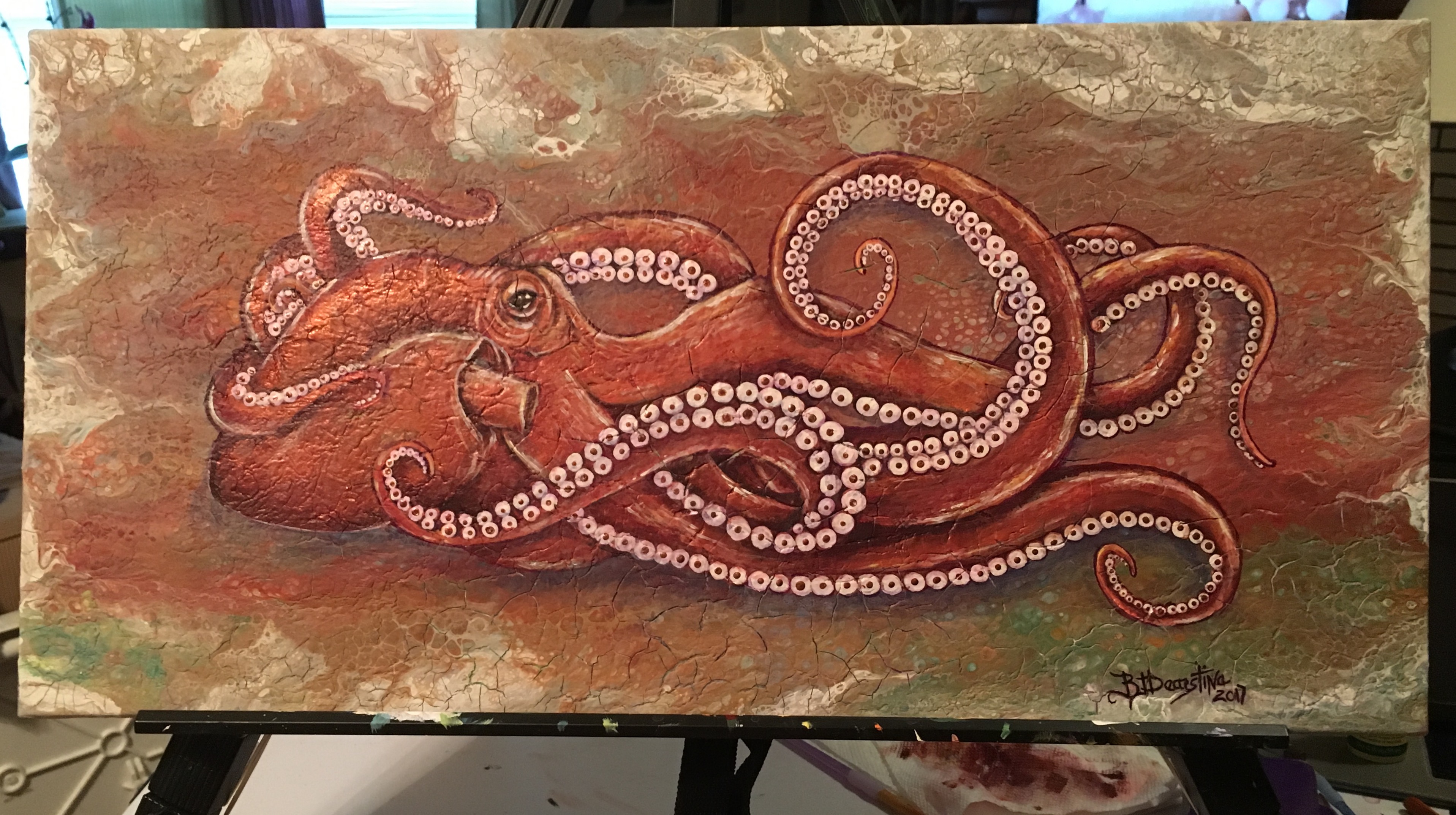 3833x2145 Octopus Painting Bobbidearstine Foundmyself - Octopus Painting