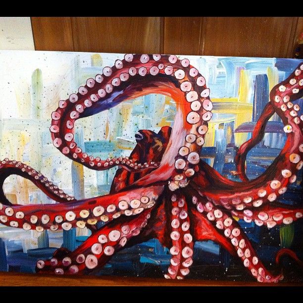 612x612 New - Octopus Painting On Canvas