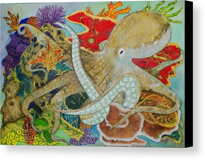 661x517 Octopus Prime Canvas Print Canvas Art By Genie Ginzel - Octopus Painting On Canvas
