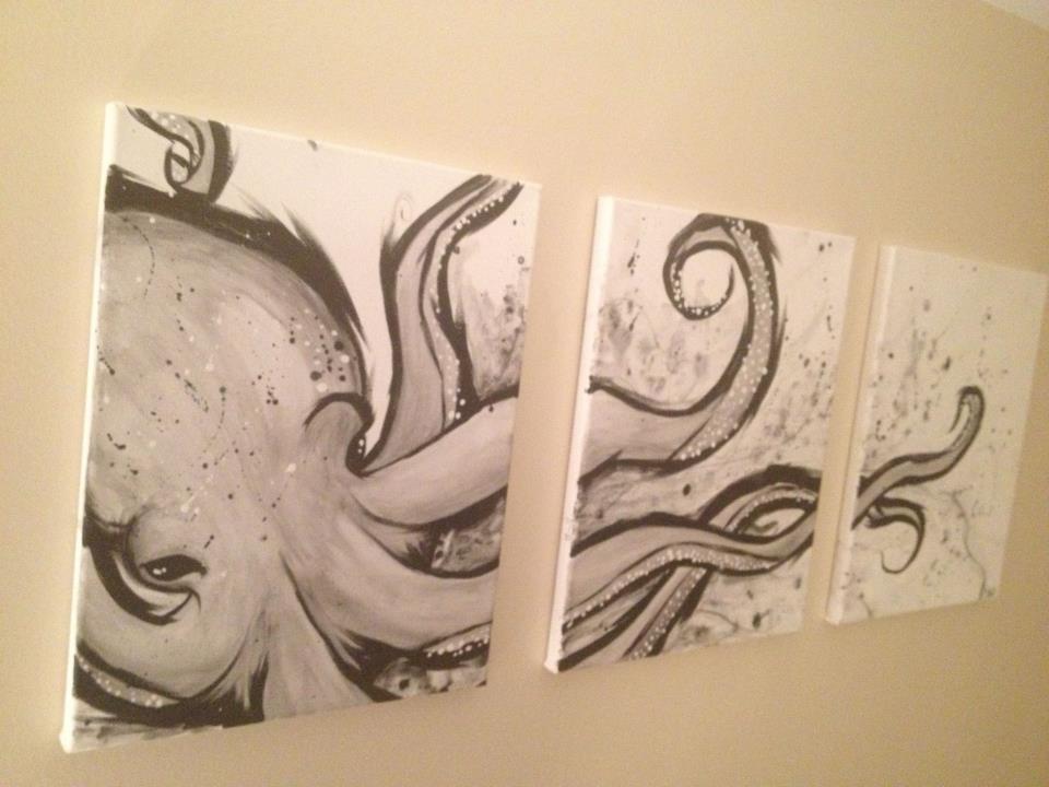 960x720 Custom Painted Octopus Canvas' By Skitzocreations - Octopus Painting On Canvas