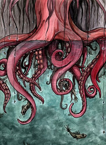 364x500 Neat,octopus,tentacles,trees F02a21b80e55b4232c69171060a612df H - Octopus Tentacles Painting