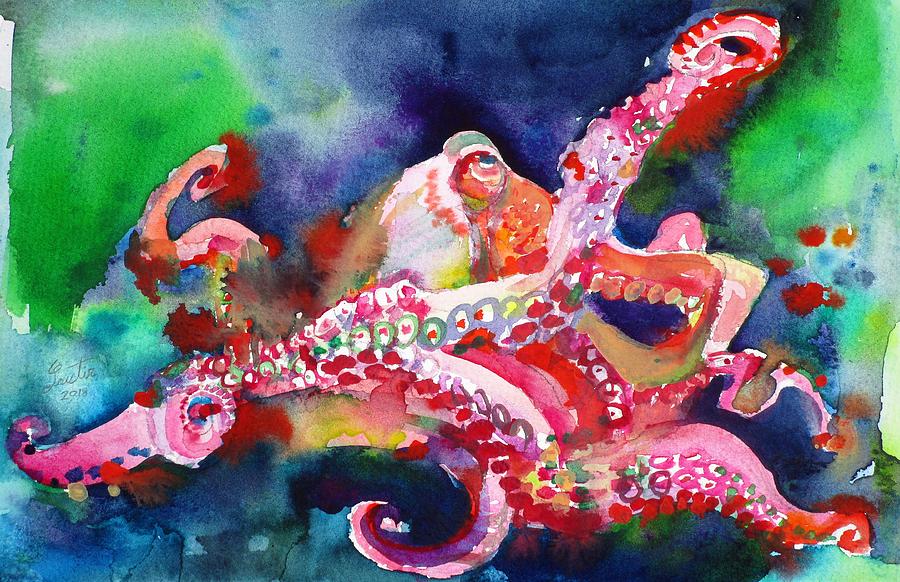 900x582 Octopus - Octopus Watercolor Painting