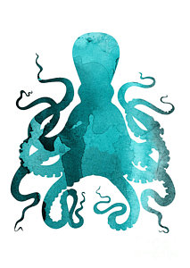 213x300 Octopus Watercolor Minimalist Painting Painting By Joanna Szmerdt - Octopus Watercolor Painting