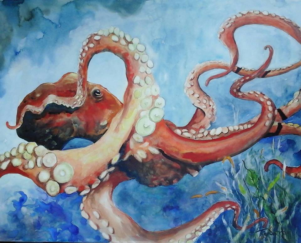 960x778 Watercolors - Octopus Watercolor Painting