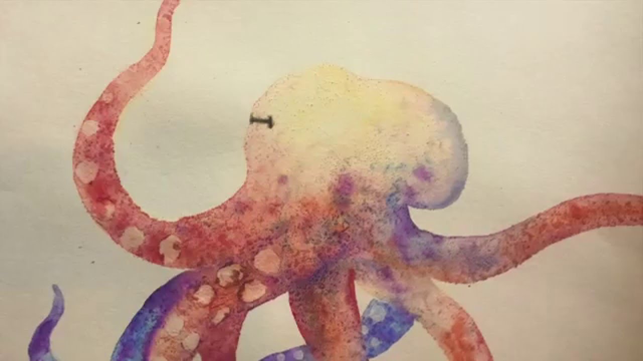 1280x720 How To Paint A Watercolor Octopus - Octopus Watercolor Painting