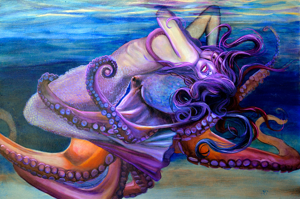 1280x847 Embrace - Octopus Woman Painting
