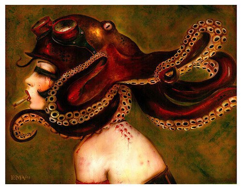 500x392 What About Ursula - Octopus Woman Painting