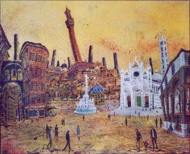 640x522 Carlos Pardo Artwork The Italian Square Of The Odd Dream - Odd Painting