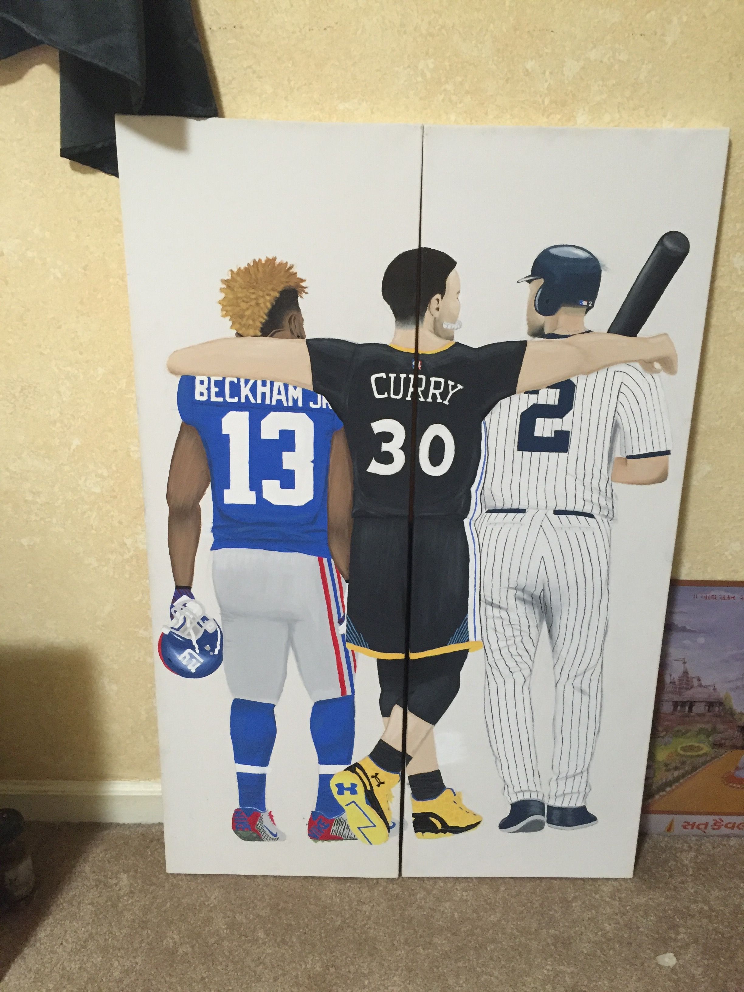 2448x3264 Painting Of Odell Beckham Jr, Stephen Curry, And Alex Rodriguez - Odell Painting