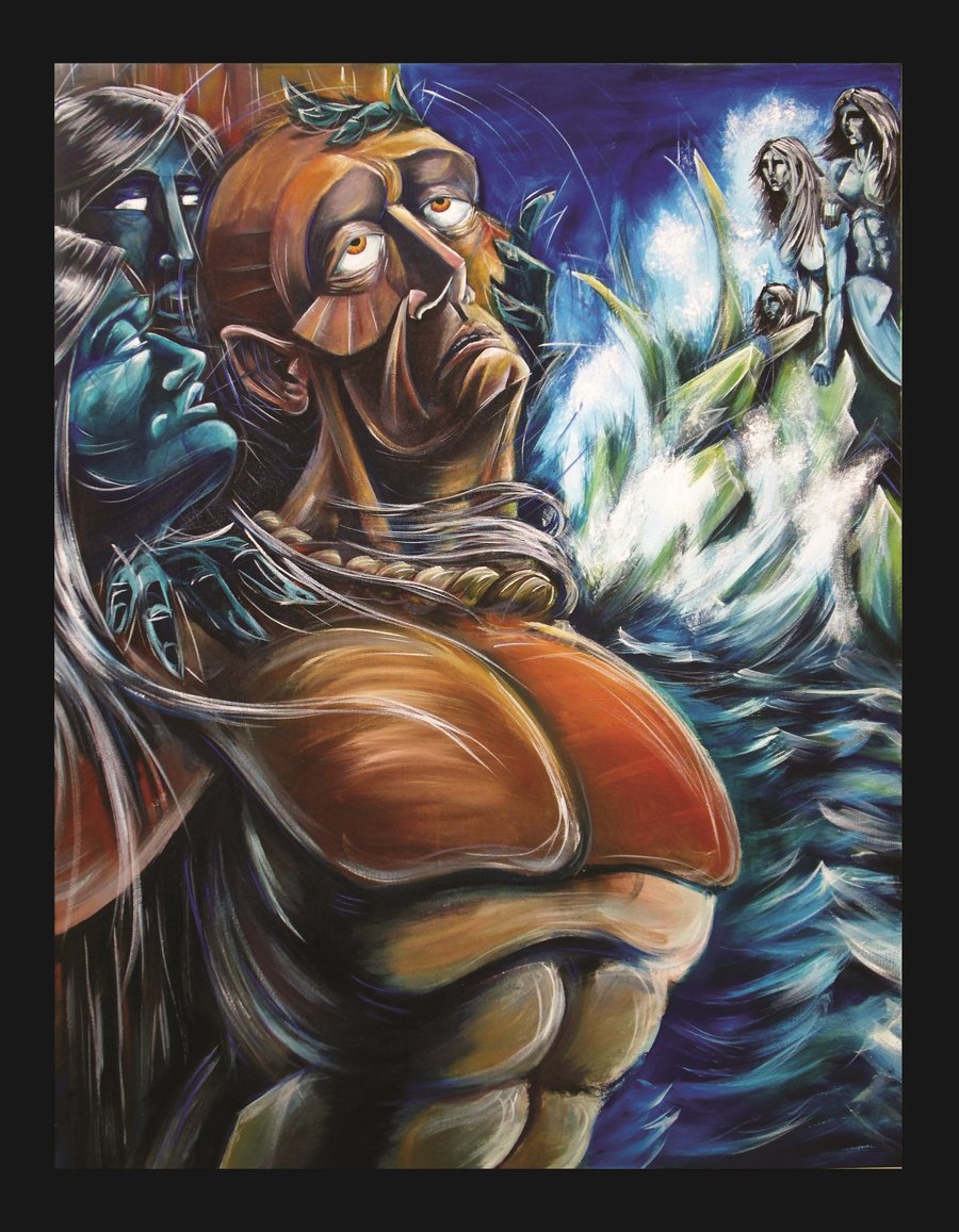 900x1157 Odysseus And The Sirens By Galaric - Odysseus And The Sirens Painting