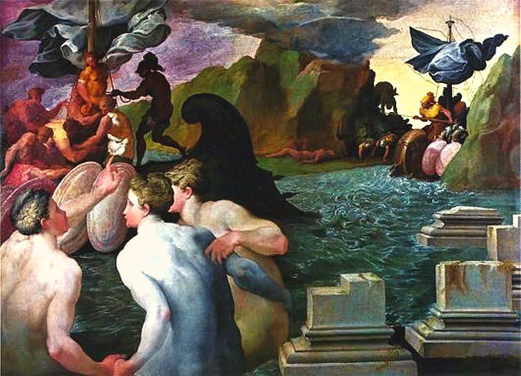 746x538 Francesco Primaticcio - Odysseus And The Sirens Painting