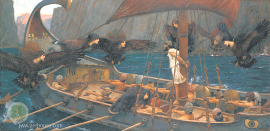540x262 John William Waterhouse Ulysses And The Sirens - Odysseus And The Sirens Painting