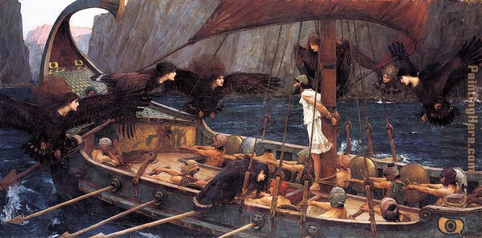 980x485 John William Waterhouse Odysseus And The Sirens Painting Anysize - Odysseus Painting