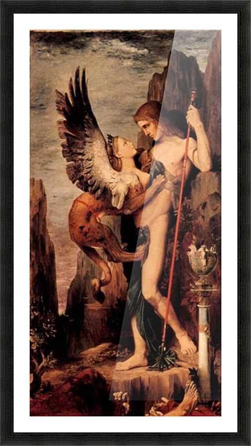 506x900 Oedipus And The Sphinx By Gustave Moreau - Oedipus And The Sphinx Painting