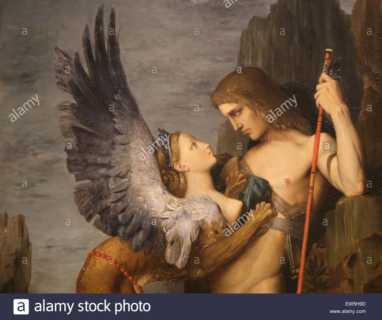 1300x1087 Gustave Moreau (1826 1898). French Painter. Oidepus And The Sphinx - Oedipus And The Sphinx Painting