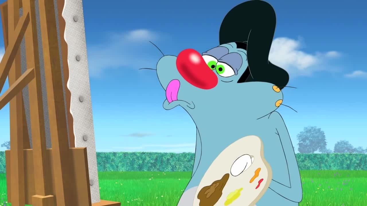 1280x720 If I Was A Painter - Oggy And The Cockroaches Painting