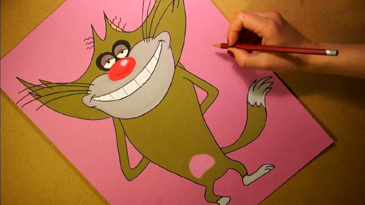 1280x720 Drawing Jack Cartoon Character From Oggy And The Cockroaches. Soft - Oggy And The Cockroaches Painting