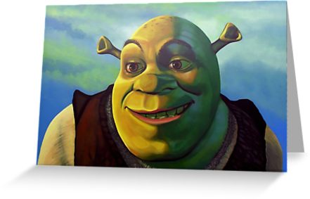 441x283 Shrek The Ogre Painting Greeting Cards By Paulmeijering Redbubble - Ogre Painting