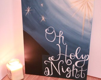 340x270 Items Similar To Nativity Scene Vinyl Decal Oh Holy Night - Oh Holy Night Painting