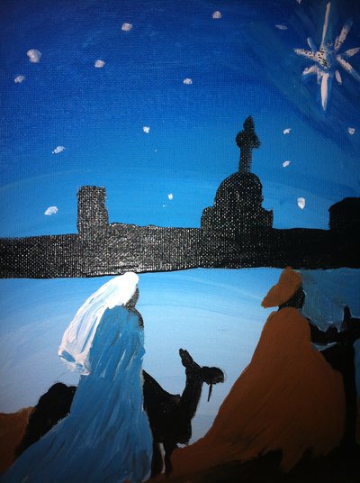 400x536 Oh Holy Night Acrylic Painting By Designdiva3 - Oh Holy Night Painting