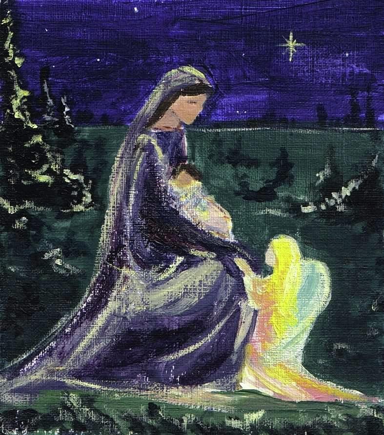 787x893 Oh Holy Night Painting By Jessica Perez Jackson - Oh Holy Night Painting